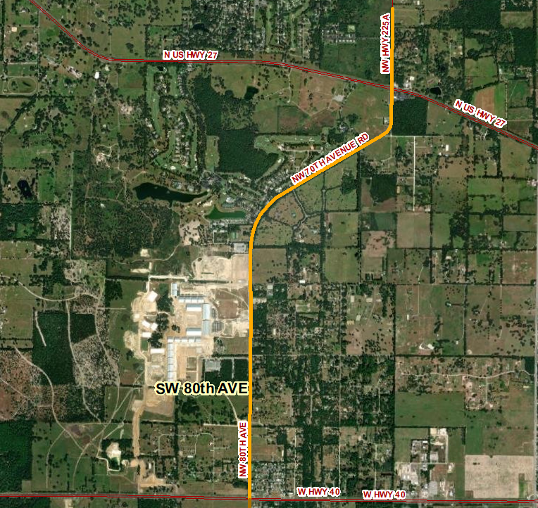 Map of 80th Avenue project north phase