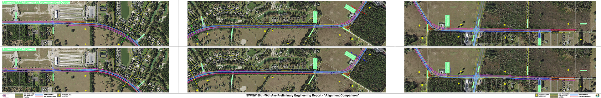 Road project exhibit 3 Alignment comparison