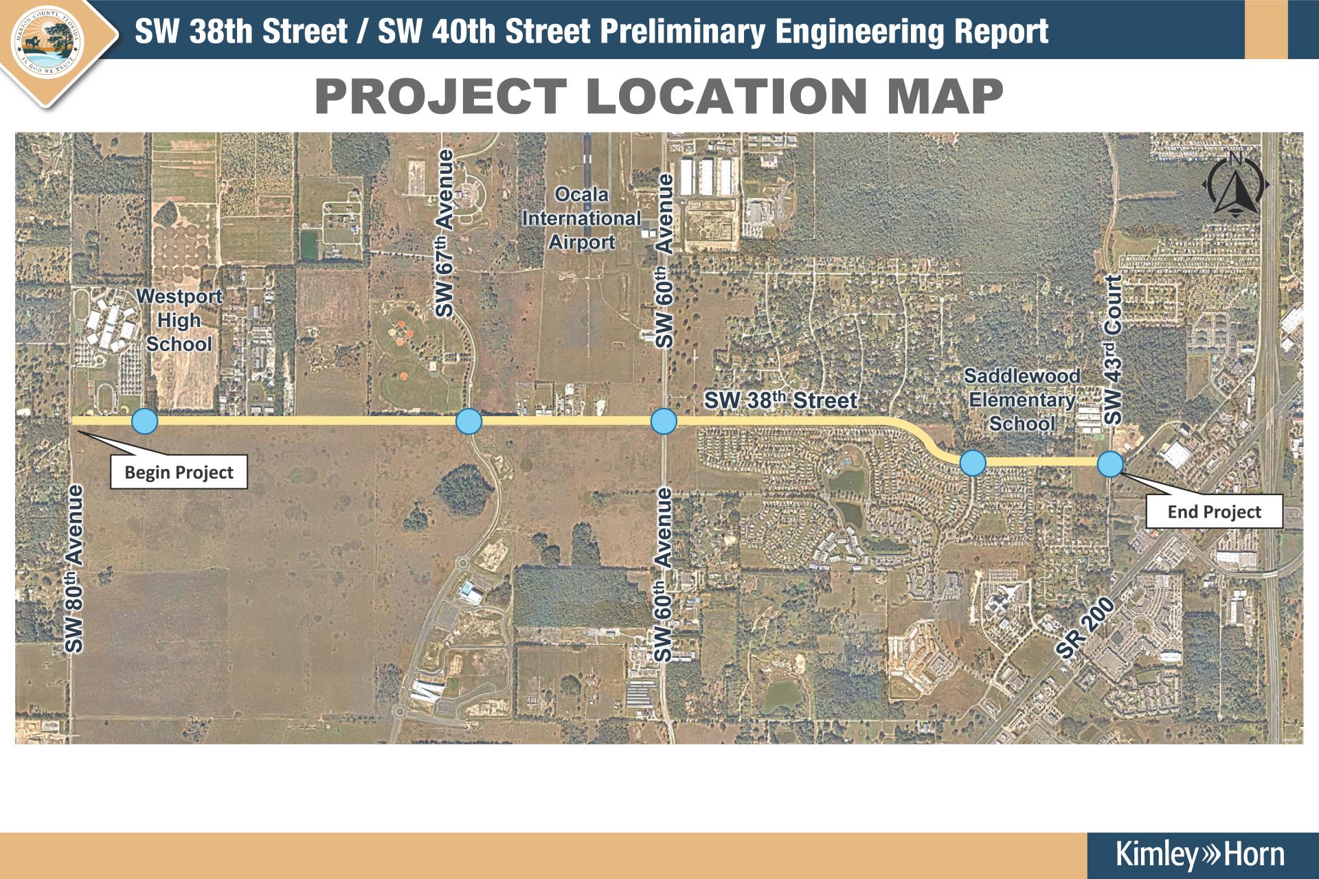 SW 38th St SW 40th St Project Map